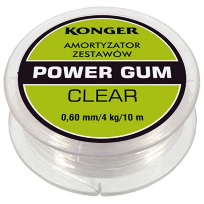 Elastic Powergum Method Feeder Konger Shock Absorber Clear, 5m, 0.8mm, 6kg foto