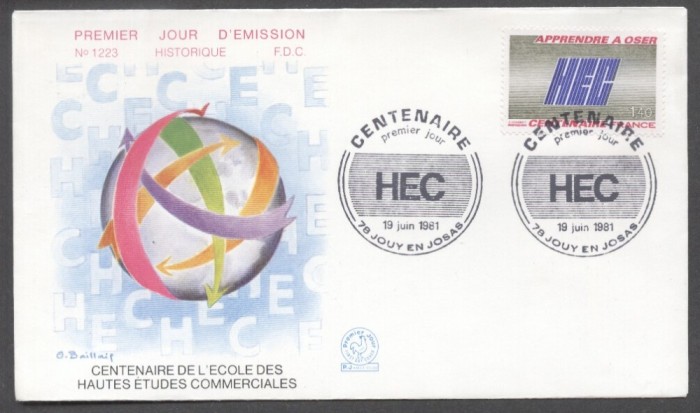 France 1981 Centenaire HEC, FDC K.228