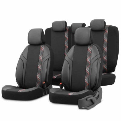 Set huse scaune PREMIUM, Universale, fractionate OTOM HORIZON 1801 Rosu AutoDrive ProParts foto