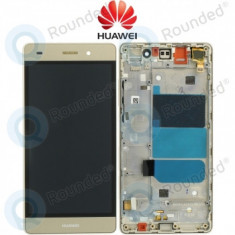 Capac frontal modul display Huawei P8 Lite + LCD + digitizer auriu