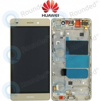 Capac frontal modul display Huawei P8 Lite + LCD + digitizer auriu foto