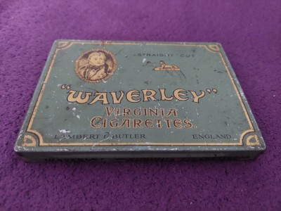 Reclama veche,cutie WAVERLEY Virginia Cigaretes Lambert@Butler England 50 tigari foto