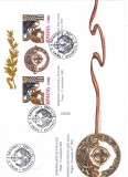 2002 - FDC Romania invitata in NATO (bloc de 2 marci cu holograma si vinieta), plic mare, LP 1598 b