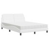 Cadru de pat fara saltea, Zadar, alb, 140x190 cm, piele ecologica