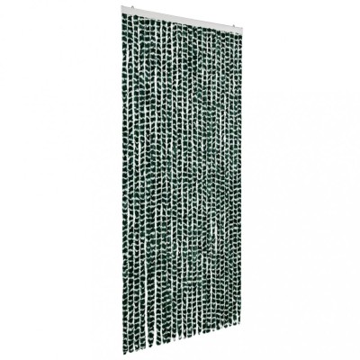 Perdea pentru insecte, verde si alb, 100 x 220 cm, chenille foto