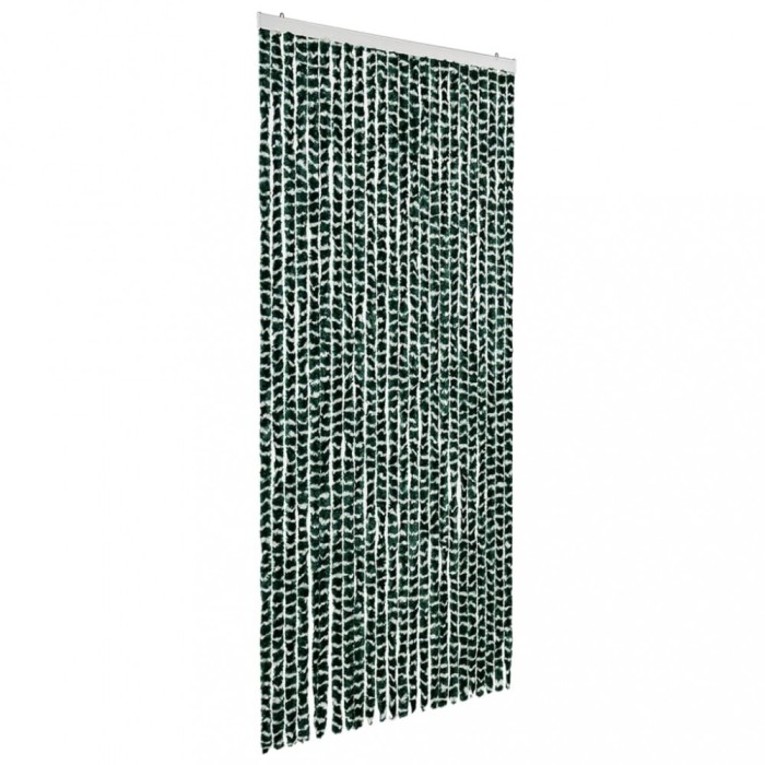Perdea pentru insecte, verde si alb, 100 x 220 cm, chenille