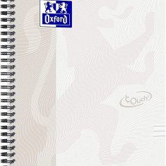 Caiet Cu Spirala A4, Oxford School Touch , 70 File-90g/mp, 4 Perf, Coperta Carton Gri - Dictando