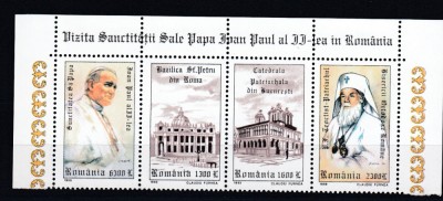 1999 LP 1484 VIZITA SANCTITATII PAPA IOAN PAUL AL II-LEA IN ROMANIA SERIE VG.MNH foto