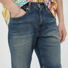 Levi's pantaloni scurti jeans barbati, culoarea albastru marin