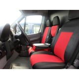 2+1 Huse Scaune pentru MERCEDES SPRINTER 2006-2018 Microbuze Negru Rosu Textil