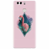 Husa silicon pentru Huawei P9, Flamingo With Sunglass