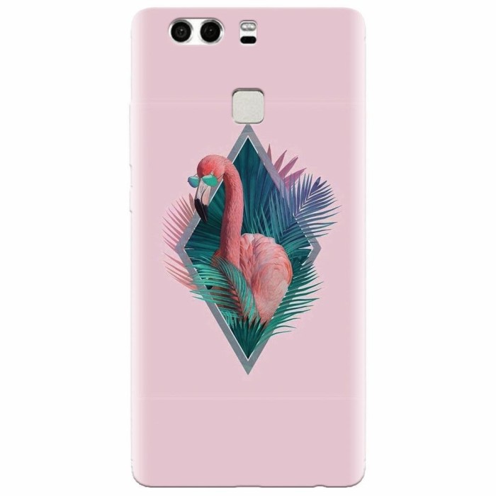 Husa silicon pentru Huawei P9 Plus, Flamingo With Sunglass