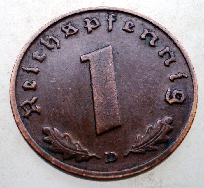 B.041 GERMANIA 1 REICHSPFENNIG 1937 D