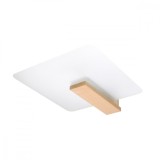 Lampă De Tavan Lappo Din Lemn Natural Lemn/Sticlă 2 Becuri Pătrate Scandinave De Interior