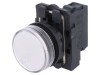 Lumină de control Schneider Electric 22mm Albă Serie Harmony XB5 Model XB5AVM1 Tensiune 230-240V AC IP66