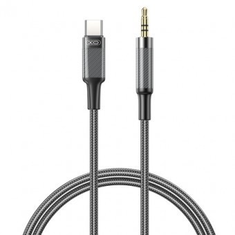 CABLU AUDIO JACK 3.5MM TATA - TIP C 1M - NEGRU foto