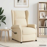 Cumpara ieftin Fotoliu recliner electric cu spatar inclinat Crem Tesatura
