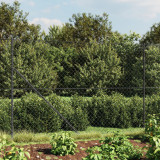 VidaXL Gard plasă de s&acirc;rmă cu țăruși de fixare, antracit 2x10 m