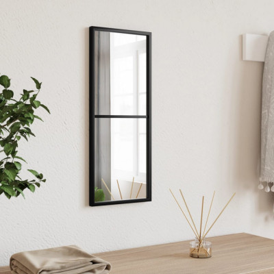 vidaXL Oglindă de perete, negru, 20x50 cm, dreptunghiulară, fier foto