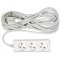Prelungitor electric cu impamantare, Vorel, 3 prize, 5 m, Alb, Plastic