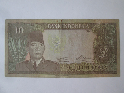 Rara! Indonezia 10 Rupiah 1960 foto