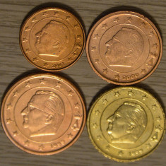 Lot monede euro Belgia 1999-2001 (1,2, 5 si 10 euro cent)