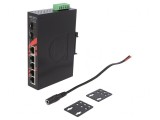 Switch Ethernet neadministrabil 7 porturi 12-48VDC