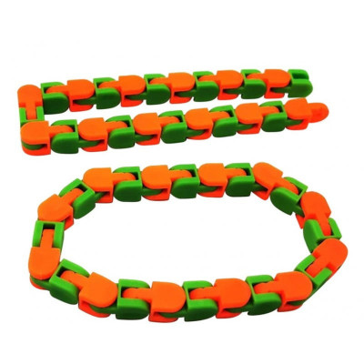 Bratara snake pentru copii si adulti verde portocaliu foto