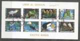 Umm al Qiwain 1973 Exotic birds, mini imperf.sheetlet, used T.020, Stampilat