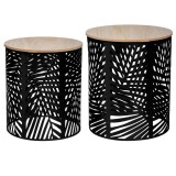Set 2 masute cafea Atmosphera Akira, 39x45 cm si 35x40 cm, structura metalica, negru Household NewTrend