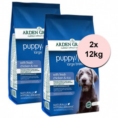 ARDEN GRANGE Puppy / Junior Large Breed with fresh chicken and rice 2 x 12 kg