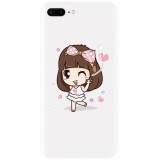 Husa silicon pentru Apple Iphone 8 Plus, Happy Girl