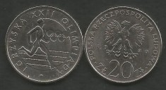 POLONIA 20 ZLOTI 1980 J.O. XXII MOSCOVA [1] XF++ , livrare in cartonas foto