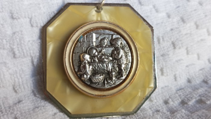 MEDALION ISUS HRISTOS intre INGERI PROTECTORI unic PECTORAL OPULENT superb VECHI
