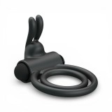 Inel vibrator pentru penis PRETTY LOVE Osmond, cu vibrații puternice, din silicon moale, culoare negru