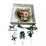 Cumpara ieftin Tavita pentru Mot cu 6 Piese - Regele Leu - TPM68 Alb cu Verde