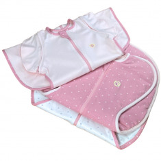 Set 3 saci de dormit Swaddle First Sleep Sweet Star Sweet Light 1 tog Blush Pink 0.5 tog