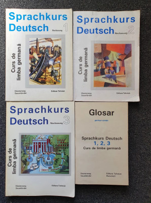 SPRACHKURS DEUTSCH CURS DE LIMBA GERMANA + GLOSAR (4 volume) foto