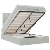 Cumpara ieftin Cadru de pat otoman cu saltele Gri deschis 120x190cm catifea