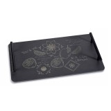 Cumpara ieftin Tava lemn metal negru cm 35 x 20 x 4,5 H