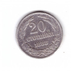 Moneda Bulgaria 20 stotinki 1888, stare buna, curata