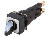 Comutator rotativ 16mm alb 24V 3 poziții