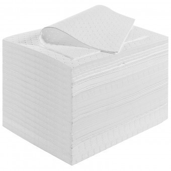 Set 100 paduri absorbante pentru ulei, max 40 l, dimensiune 380x500x3.5 mm