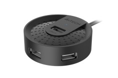 HUB extern A4TECH, porturi USB-A: USB 2.0 x 4, conectare prin USB , cablu 1.5 m, negru, &quot;HUB-20-BK&quot; (timbru verde 0.8 lei)
