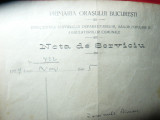 Hartie Antet Primaria Orasului Bucuresti 1924 - Nota de Serviciu