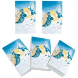 Set 5 Carnete Buzunar Pisica 5x8 cm, 100 Foi Veline, Hartie 80 g/mp, Brosate, Coperta Lucioasa, Brand Soapta Stelelor