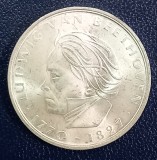 (A168) MONEDA DIN ARGINT GERMANIA - 5 MARK 1970, LIT. F, 200 ANI DE LA NASTEREA LUI BEETHOVEN