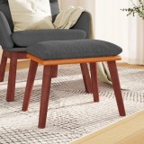 Taburet, gri &icirc;nchis, 45x29,5x35 cm, textil &amp; piele ecologică