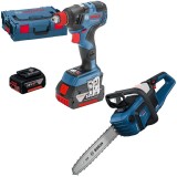 Bosch GDX 18V-200 C + GKE 18V-40 - Masina de insurubat cu impact cu 2 acumulatori Li-Ion 18 V 5 Ah patrat 1/2 inch si hexagon interior 1/4 inch 200 Nm