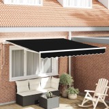 vidaXL Cortina Retractabilă Manual Negru 350 x 250 cm țesătură 3330321